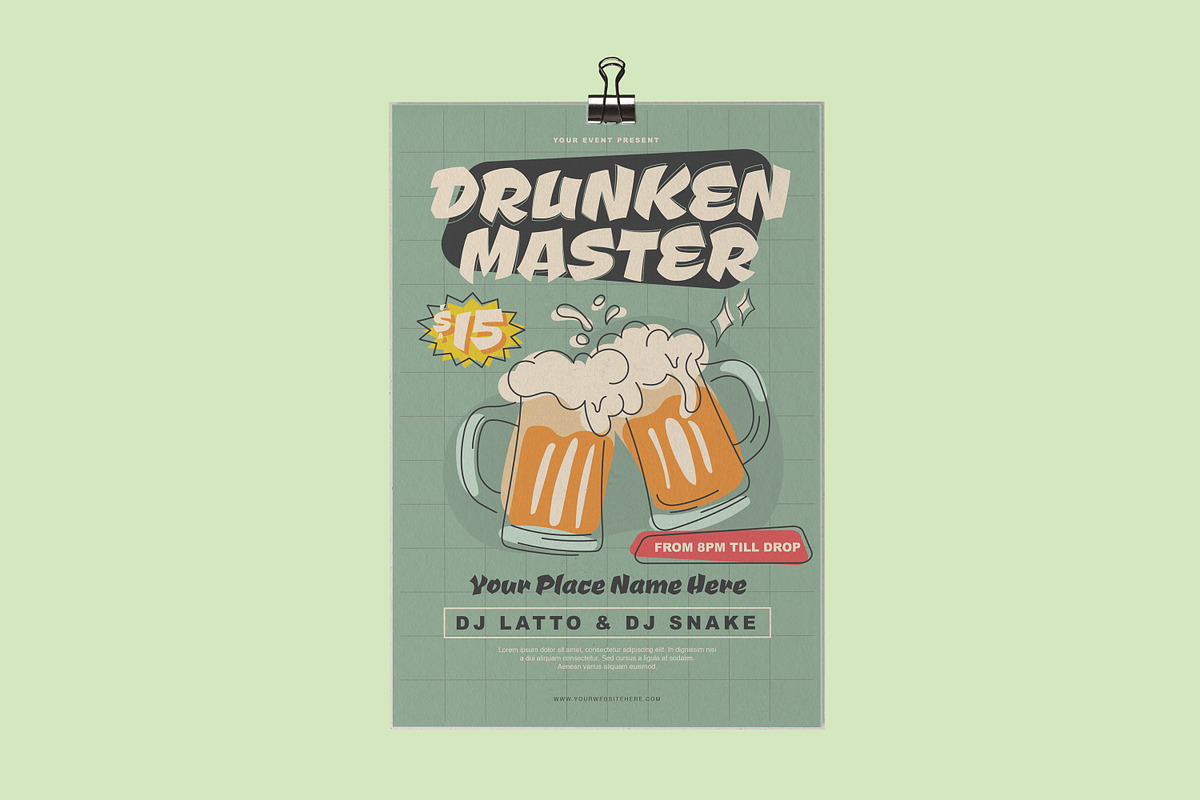 Drunken Master Flyer Template, a Flyer Template by giemons™ (Photo 1 of 2)