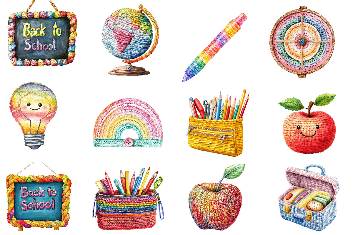 Crochet Back to School Sublimation, an Illustration by Designworld (Photo 2 of 5)