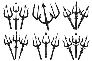 Silhouettes of tridents arranged, an Object Graphic by Billah Hub