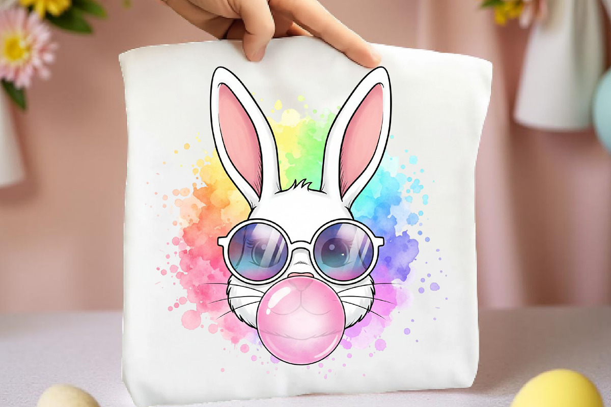 Retro Easter Bunny PNG, an Illustration by DreamArtGraphic (Photo 3 of 4)