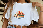 Autumn Bow Book Stack Clipart, an Illustration by CrexoraLab (Thumbnail 3 of 5)