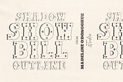 ShowBill Shadow Outline Display Font, a Slab Serif Font by Madeline ODonoghue Design (Thumbnail 2 of 5)