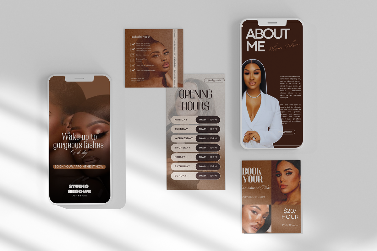 Brown Lash artist Instagram Template, a Social Media Template by My Template Studio (Photo 11 of 18)