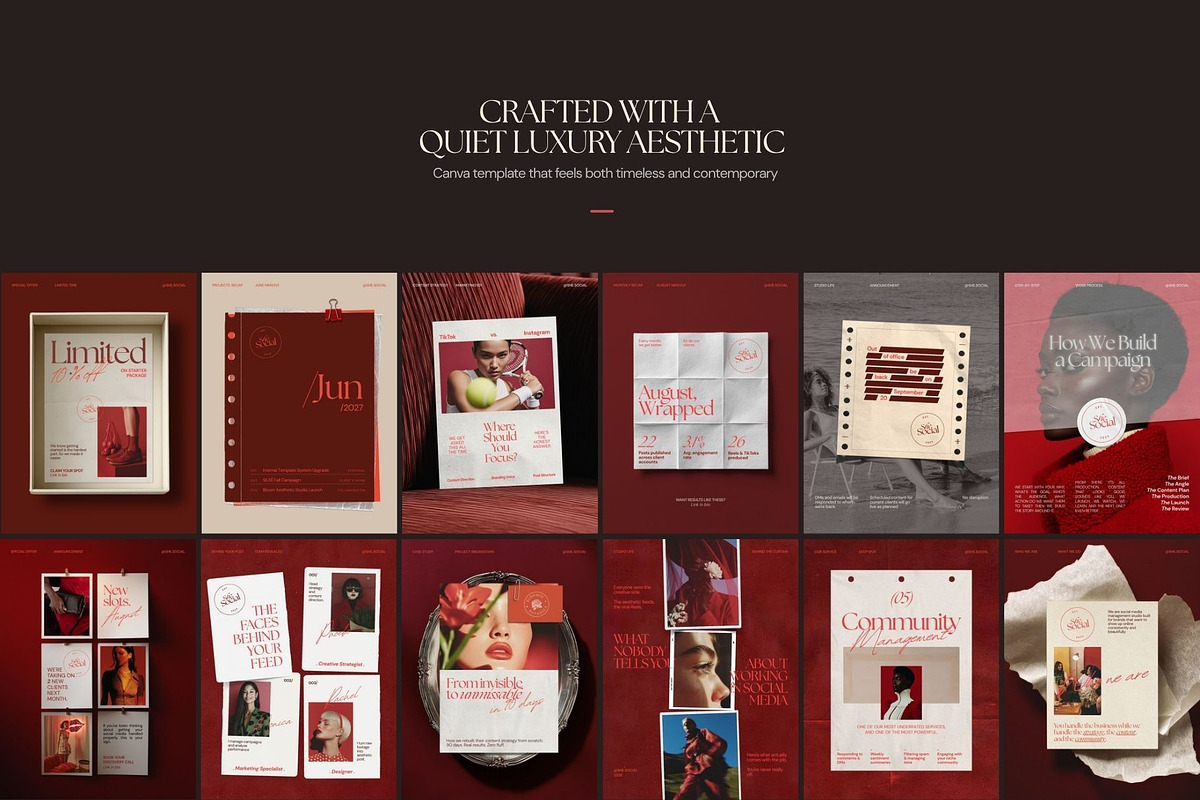 Burgundy Social Media Manager Post, a Social Media Template by And Done Studio (Photo 3 of 8)