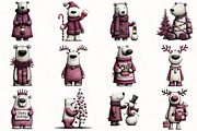 Whimsical Christmas Polar Bear Clipa, an Illustration by OK Design (Thumbnail 3 of 6)