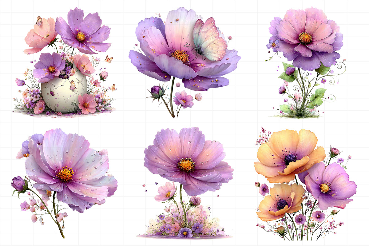 Spring Cosmos Flower Clipart, an Illustration by Daily.Designs (Photo 6 of 6)
