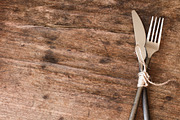 old fork and knife tied with a rope, a Food & Drink Photo by Naltik (Thumbnail 2 of 2)
