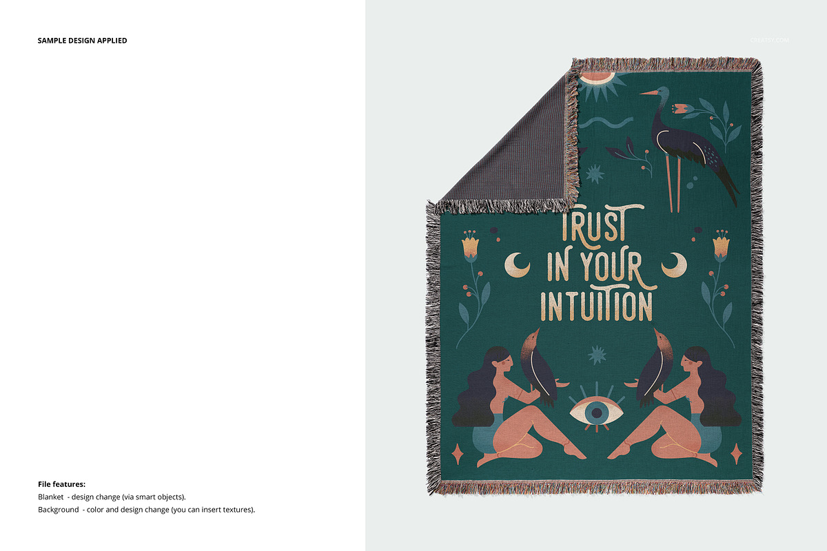 80x60 Jacquard Woven Blanket Mockup, a Merchandise Mockup by creatsy5 (Photo 7 of 12)