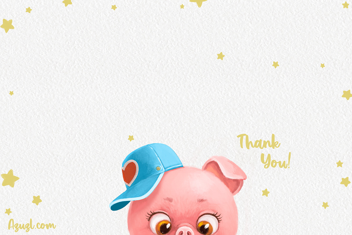 Piglet farmer with box of vegetables, an Animal Illustration by Azuzlikus (Photo 3 of 3)