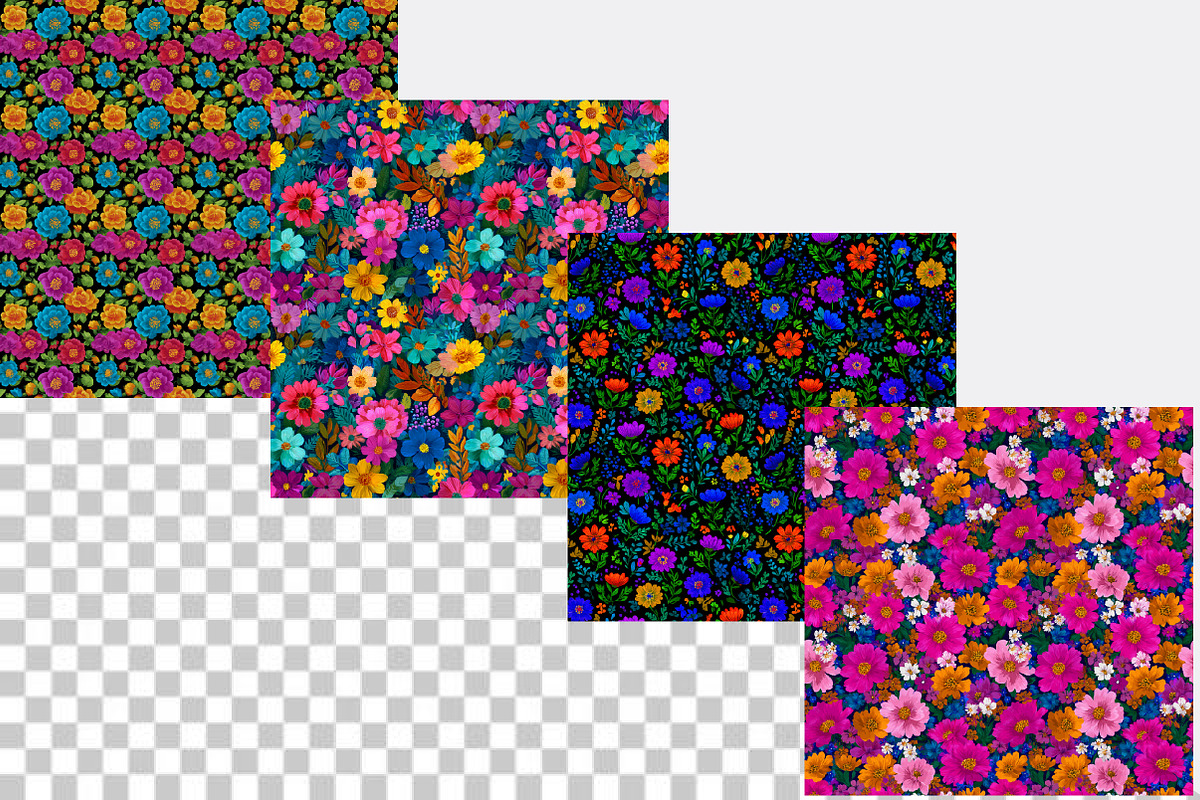 ,Bright Floral Spring Digital Paper, a Pattern Graphic by SVGArt (Photo 2 of 7)