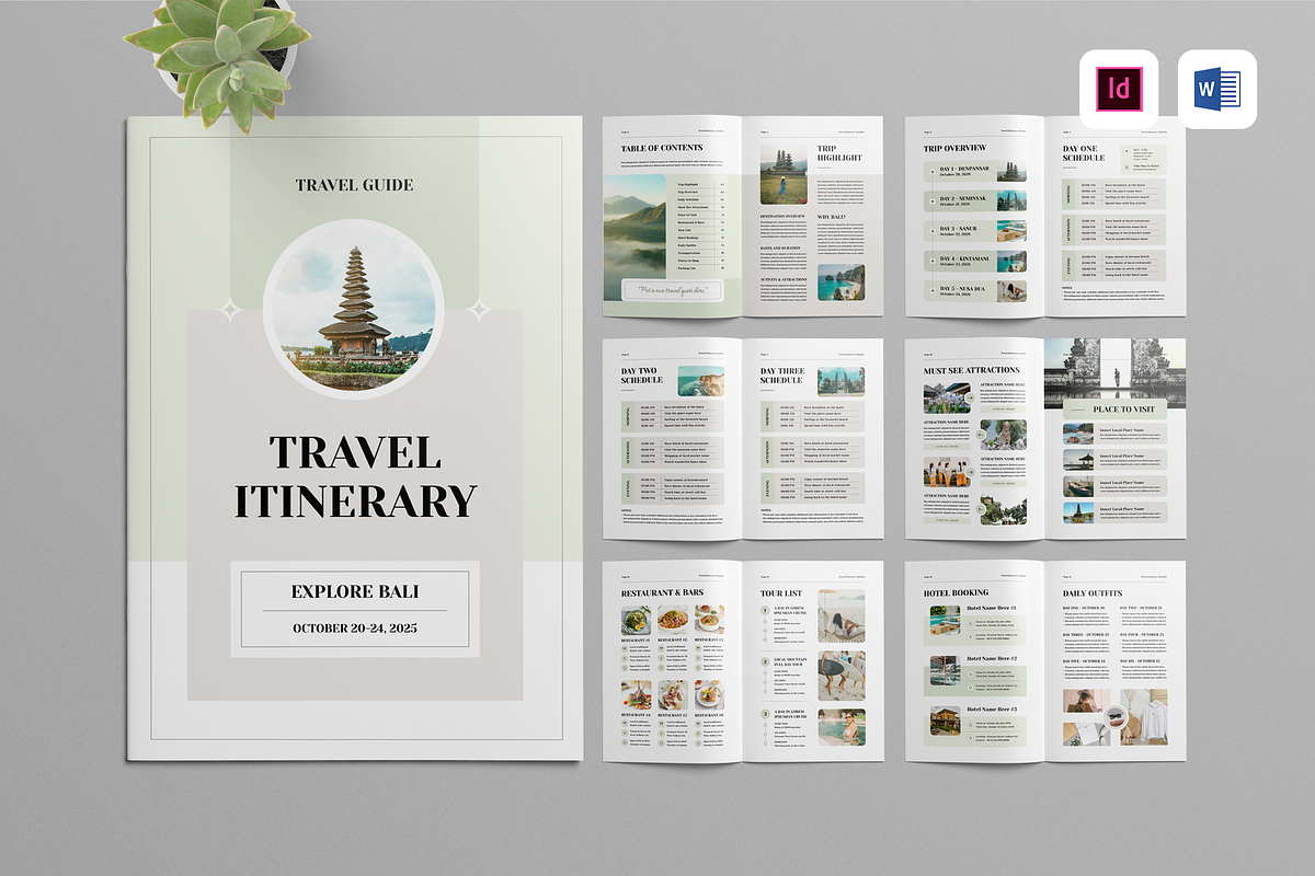 Travel Itinerary Book, a Magazine Template by Leaflove (Photo 1 of 9)
