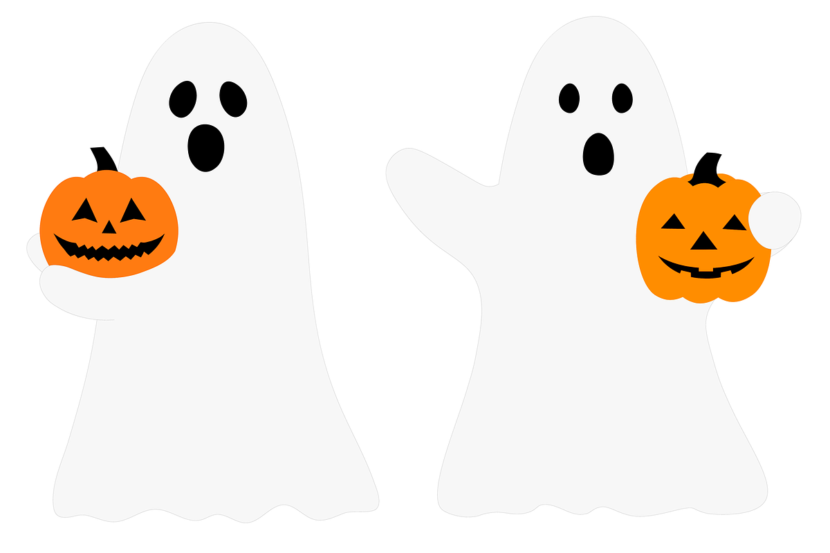 Halloween Ghost with pumpkin clipart, an Illustration by IrinaShishkova (Photo 4 of 5)