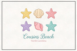 Cousins Beach North Carolina Summer, a Work Illustration by CraftArtStudio