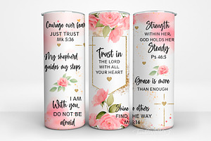 Floral Bible Verse Tumbler PNG