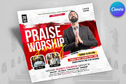 Praise & Worship Church Flyer Canva, a Flyer Template by Psd Templates (Thumbnail 2 of 2)