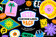 Retro Cartoon Label Pack, a Decorative Illustration by Dedraw Studio (Thumbnail 1 of 10)