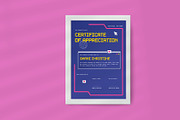 Blue Pixel Y2K Certificate, a Stationery Template by Neermana (Thumbnail 4 of 4)