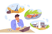 Man thinking about future purchases, a Person Illustration by Good Studio (Thumbnail 1 of 3)