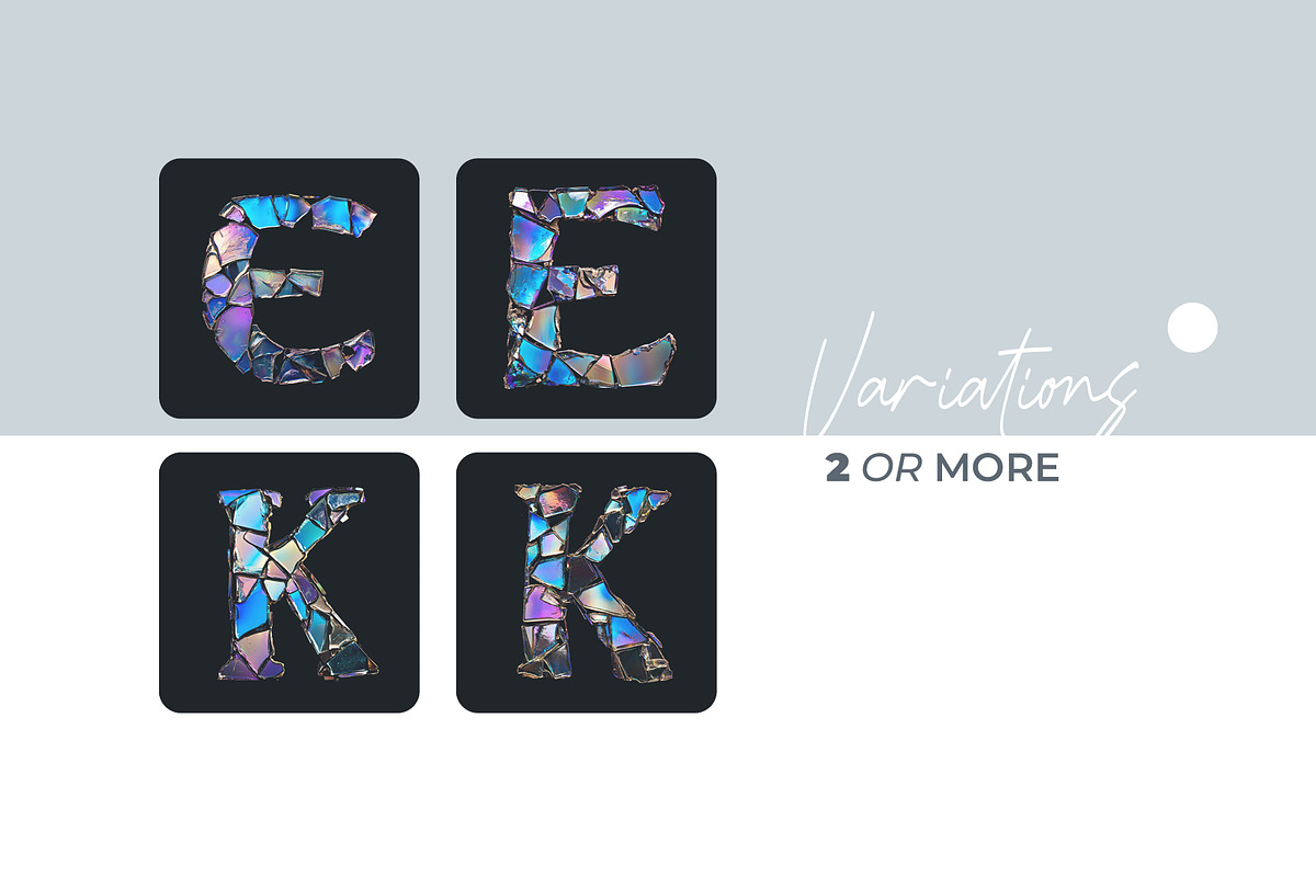 Nacre Glass Mosaic Letter Overlays, a Symbol Font by PhotoSpirit (Photo 2 of 8)