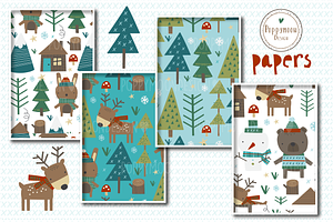 Winter Woods Paper Set