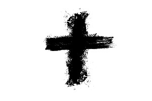 Hand Drawn Black Grunge Cross Icon