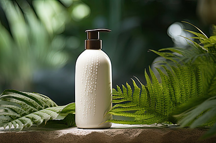 Display of natural spa product bottl, a Photo by SaroStock
