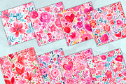 Preppy Red Flowers Digital Paper, a Background Graphic by Paper & Pattern Studio (Thumbnail 2 of 9)
