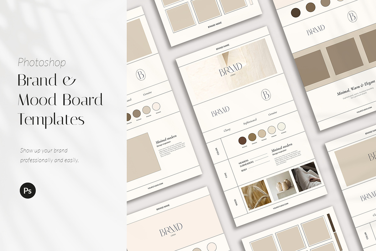Brand & Mood Board Templates Set, a Presentation Template by Yuli Studio (Photo 1 of 8)