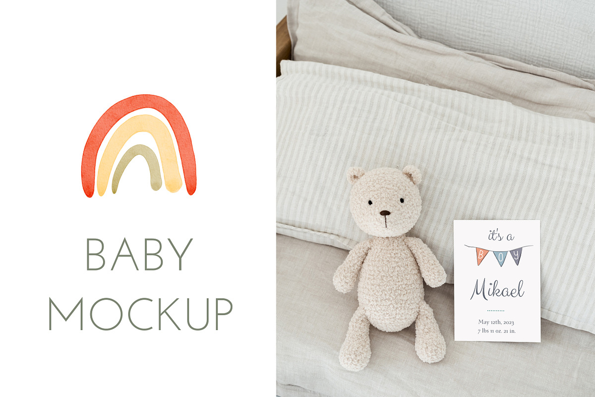 Baby Vertical Card Mockup, a Mockup by sparklemockup (Photo 2 of 3)
