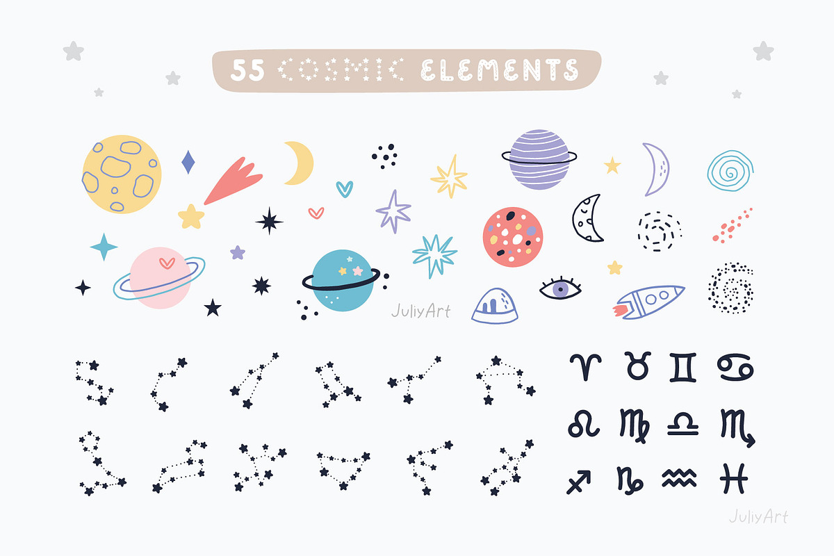Zodiac Stars Font duo, a Script Font by JuliyArt (Photo 13 of 16)