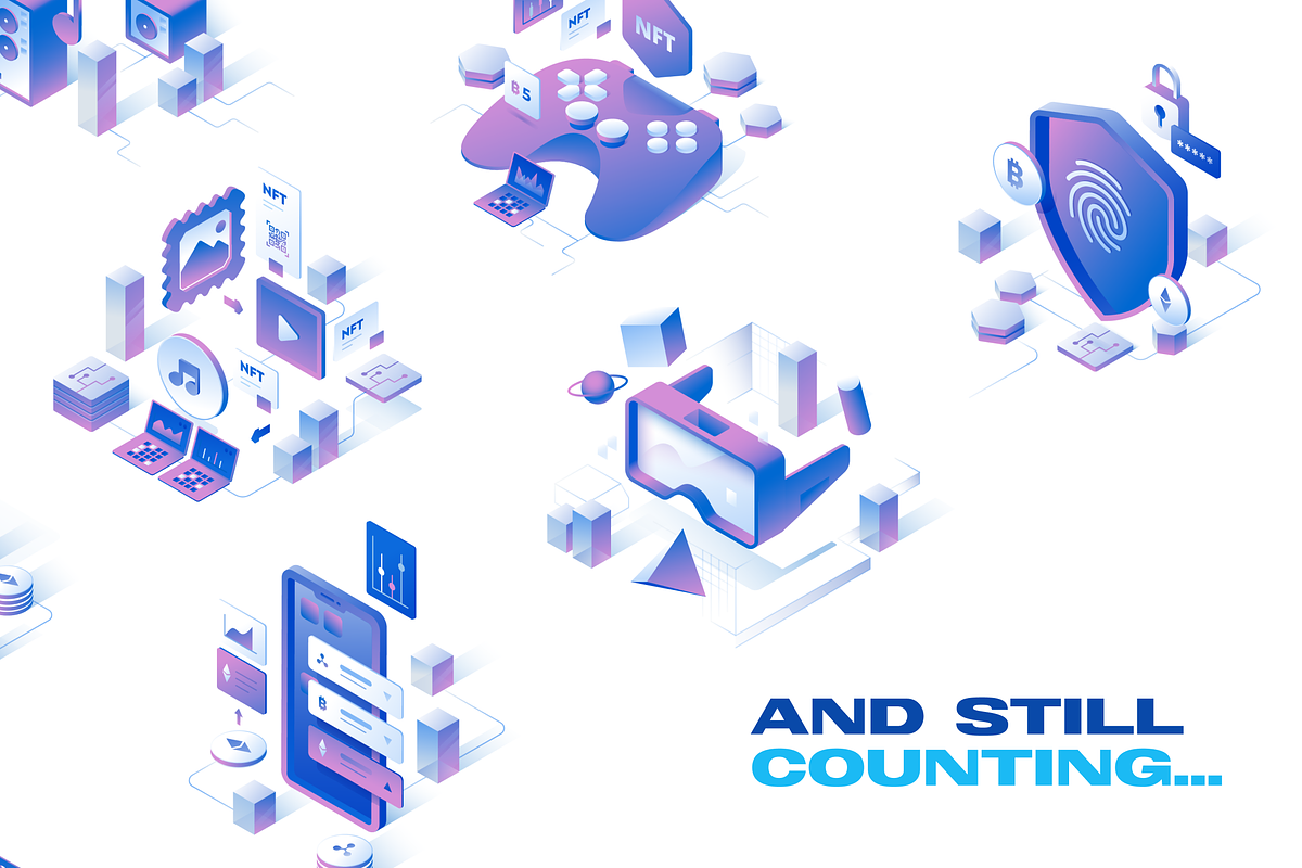 Isometric Crypto Illustration Set, a Finance Illustration by Illustraly  Design