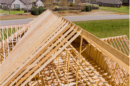 Roofing construction with wooden, an Industrial Photo by Ungvar Studio