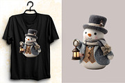 Whimsical Christmas Snowman Clipart, an Illustration by SVGArt (Thumbnail 7 of 8)
