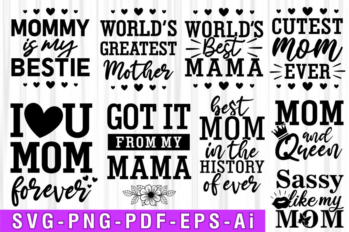 Mothers Day SVG Design Bundle, an Object Graphic by D2PUTRI (Photo 2 of 27)