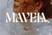 Mavela Unique Classic Serif font, a Serif Font by RantautypeStudio (Thumbnail 1 of 17)
