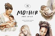 Motherhood Watercolor Collection, a Decorative Illustration by Sunshine Art (Thumbnail 4 of 10)