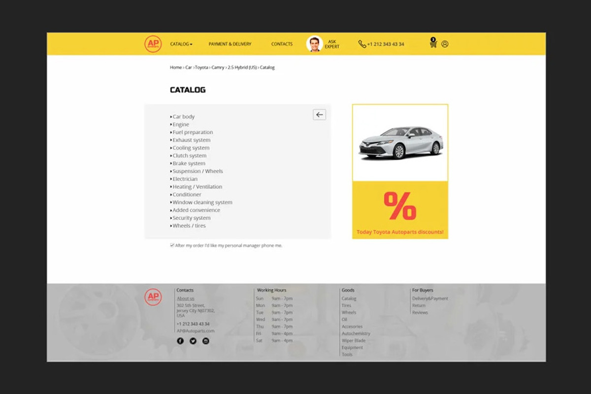 AutoParts - Online Store PSD Templat, a Landing Page Template by NetGon_Tech's Shop (Photo 4 of 5)