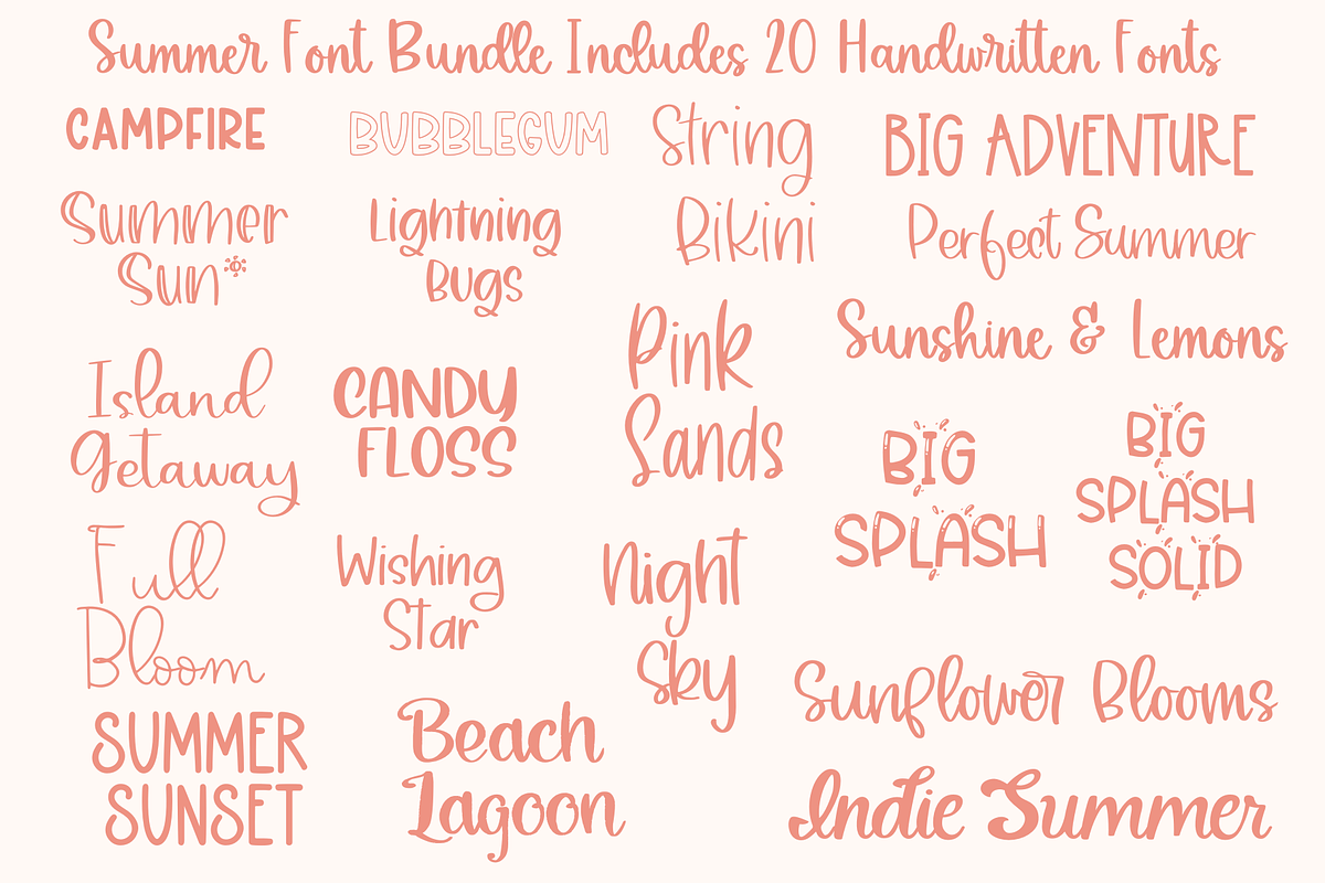 Summer Handwritten Font Bundle, a Handwritten Font by Designing Digitals (Photo 2 of 8)