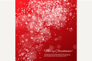 Red Christmas Background With Bokeh