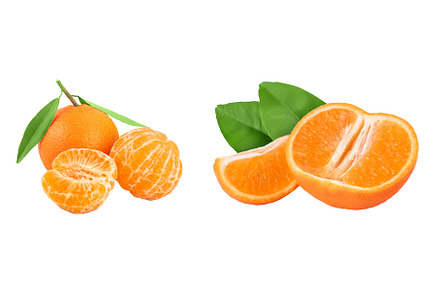 Tangerine or clementine with green