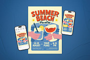 Summer Beach Party Event Flyer Set, a Flyer Template by The Good Store (Thumbnail 1 of 2)