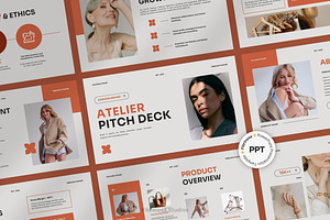 Fashion Brand Atelier Pitch Deck, a Presentation Template by FIBRINOSÄ