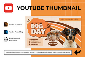 Dog Day YouTube Thumbnail Template, a Social Media Template by Artnivora.Std
