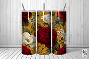 Red and Gold Roses Digital Paper, a Pattern Graphic by Creative Store (Thumbnail 3 of 5)