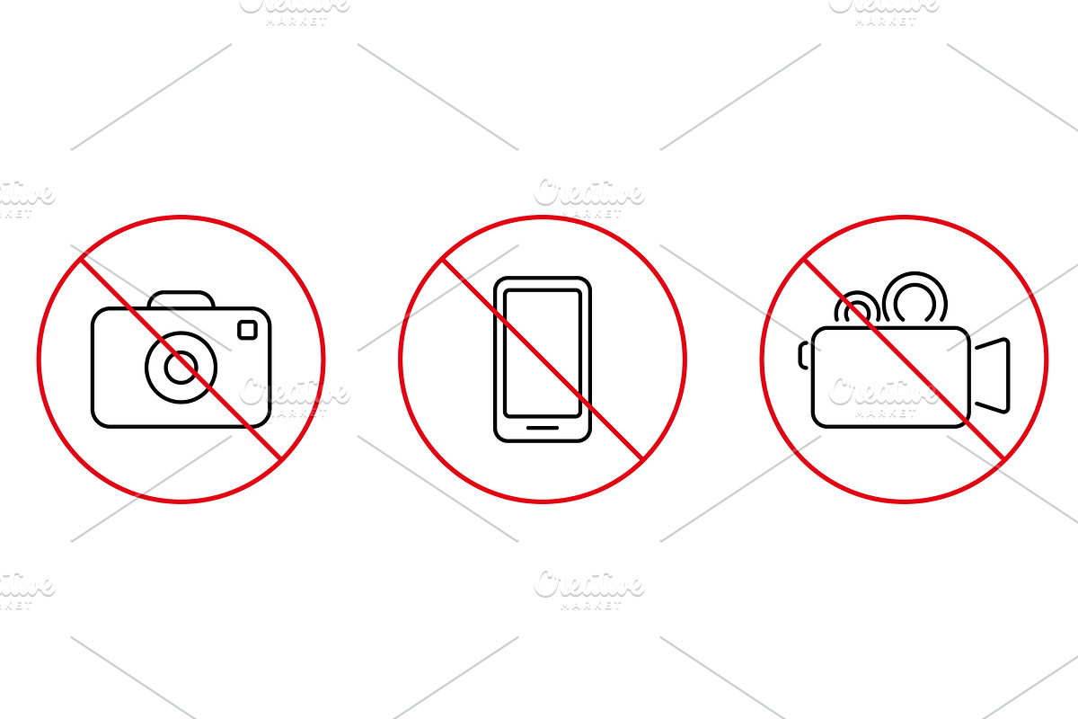 Photography Forbidden Area Sign, an Object Illustration by Vector Creator