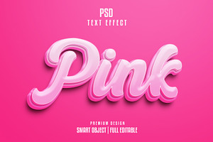 Pink 3d Text Effect