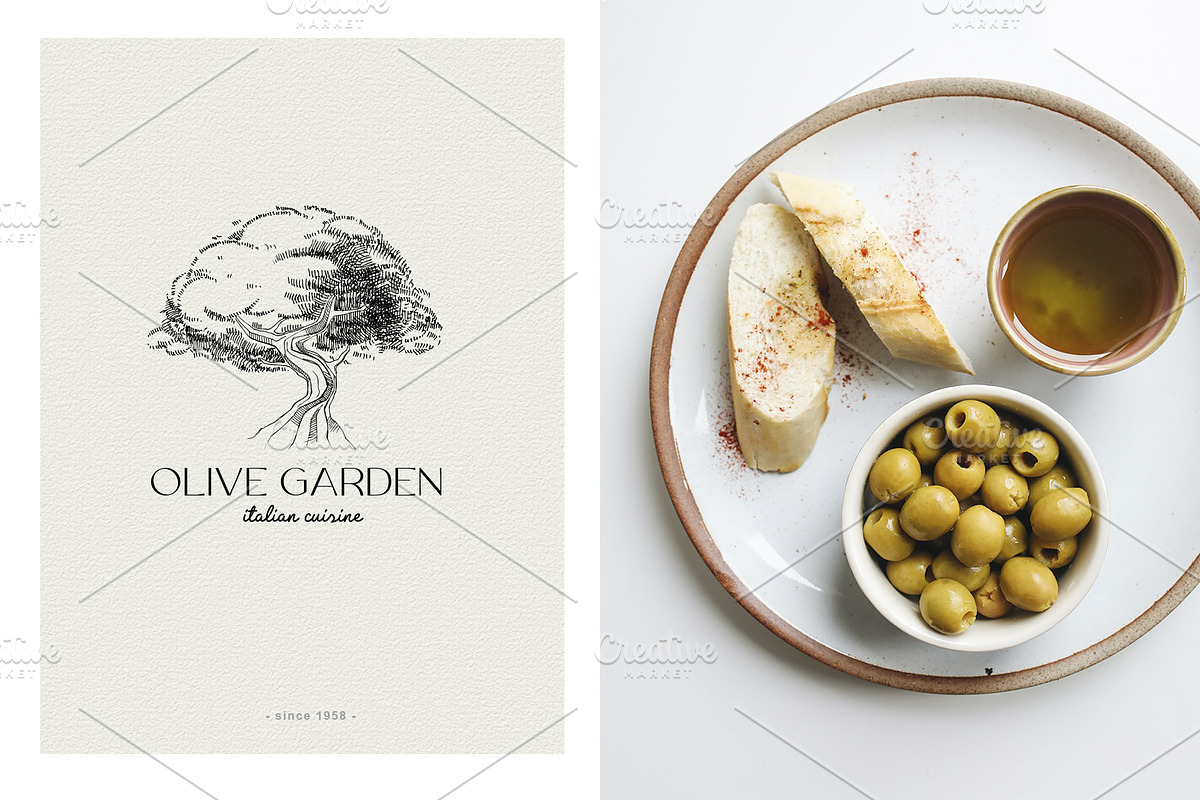 Olives & olive oil sketches, vector, a Food Illustration by harmonia_green_art (Photo 6 of 9)