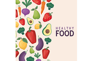healthy food card, a Food Illustration by studiogstock