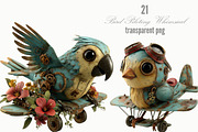 Bird Piloting Whimsical Clipart, a Seasonal Illustration by Designking (Thumbnail 1 of 5)