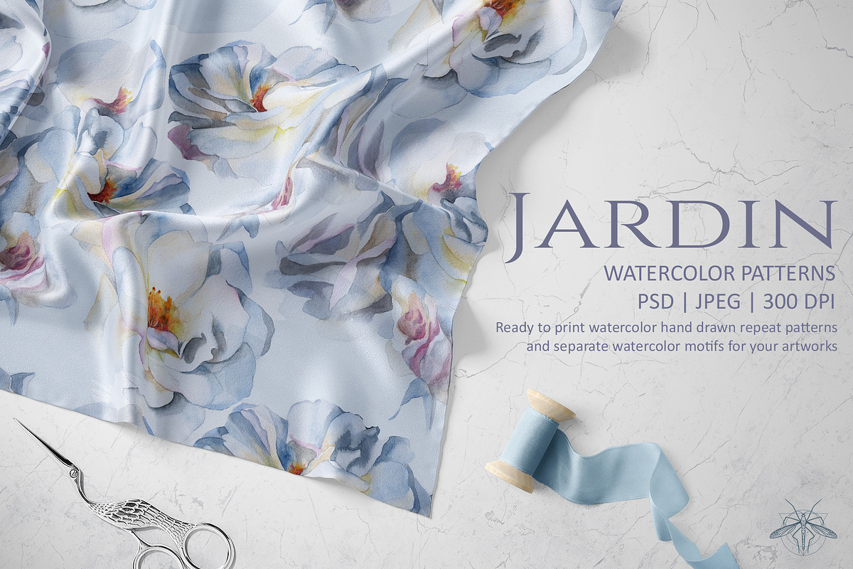 Jardin | Watercolor roses patterns, a Pattern Graphic by Tanya Vollar (Photo 9 of 11)